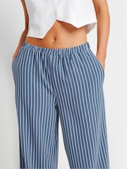PixieGirl Petite Blue Stripe Wide Leg Trousers - Image 5 of 6