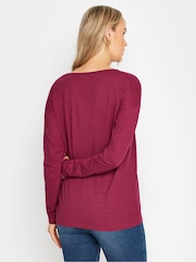 Long Tall Sally Long Sleeve V-Neck 100% Cotton T-Shirt - Imagen 3 de 5