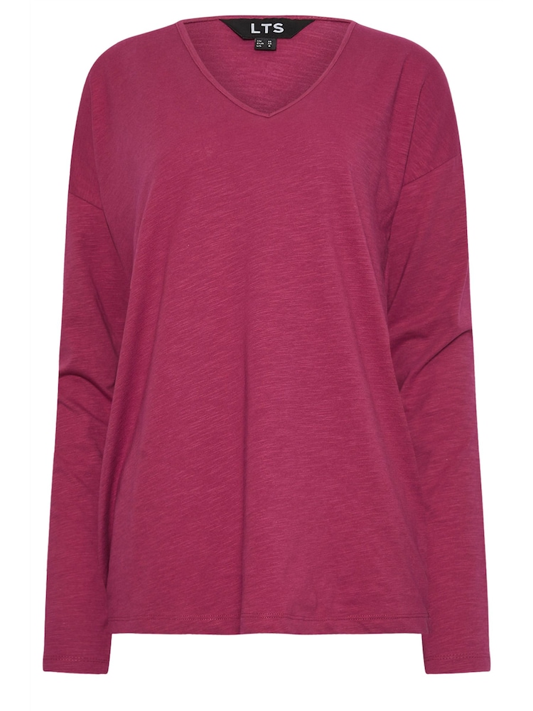 Long Tall Sally Long Sleeve V-Neck 100% Cotton T-Shirt - Imagen 5 de 5