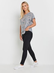 M&Co Blue Petite Burn Out Short Sleeve Top - Image 2 of 5