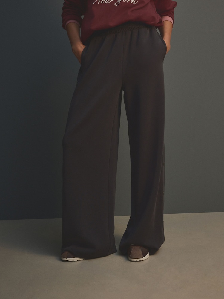 Black Soft Jersey Popper Side Trousers - Image 3 of 9