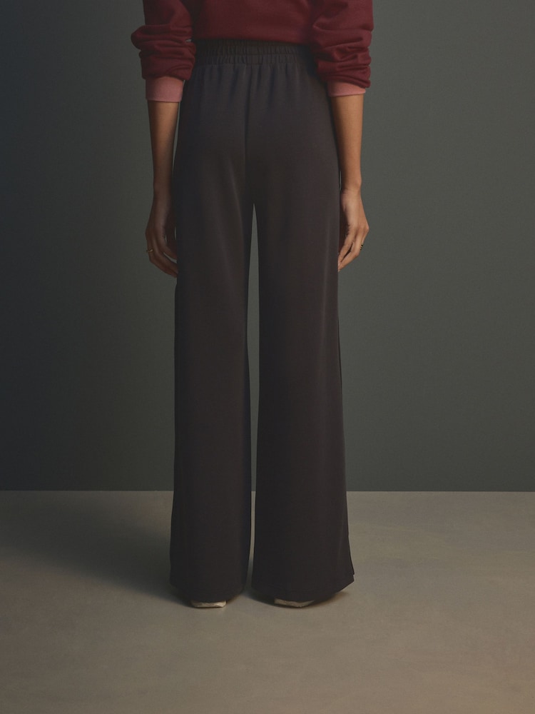 Black Soft Jersey Popper Side Trousers - Image 4 of 9