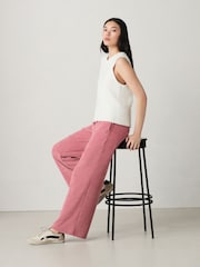 Pink Pull On Wide Leg Corduroy Trousers - Image 1 of 6