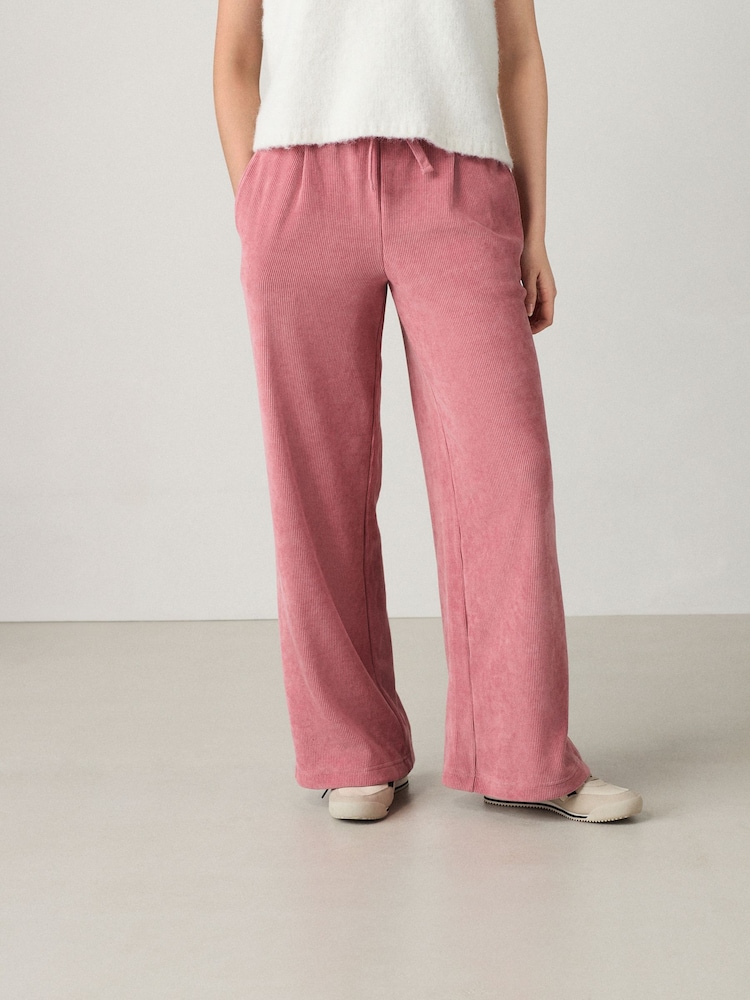 Pink Pull On Wide Leg Corduroy Trousers - Image 2 of 6