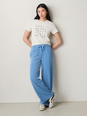 Blue Pull On Wide Leg Corduroy Trousers - Image 1 of 7
