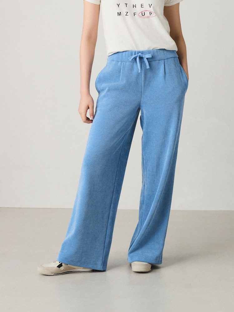 Bleu - Pantalons en velours côtelé à enfiler - Image 3 of 7