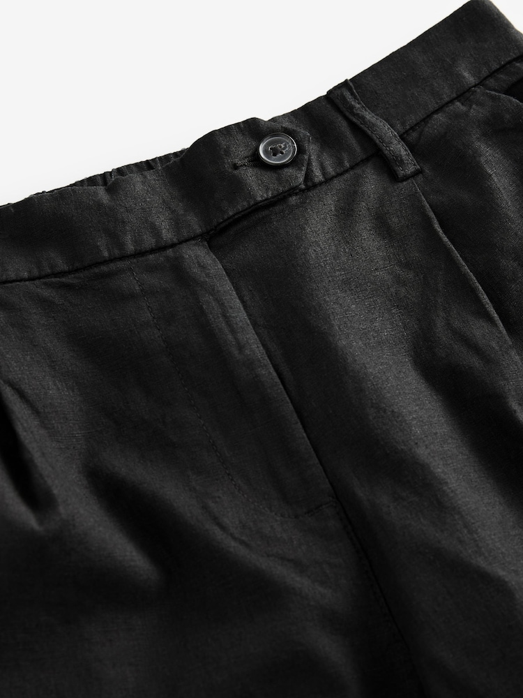 Noir - Pantalons riches en lin ample Stay Smart - Image 7 of 8