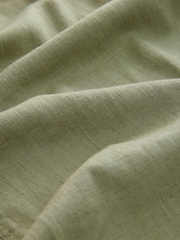 Sage Green Tie Waist Barrel Leg Linen Blend Trousers - Image 7 of 7
