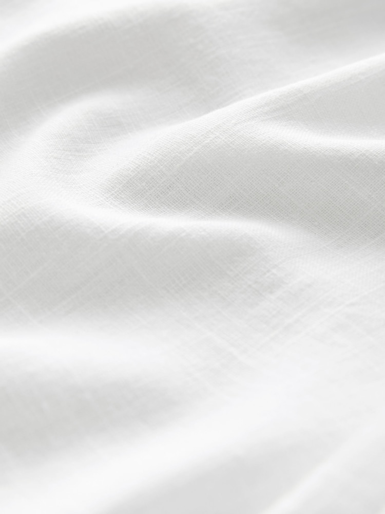 White Tie Waist Barrel Leg Linen Blend Trousers - Image 9 of 9