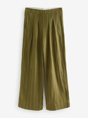 Khaki Green N. Premium Smart 100% Linen Trousers - Image 7 of 9