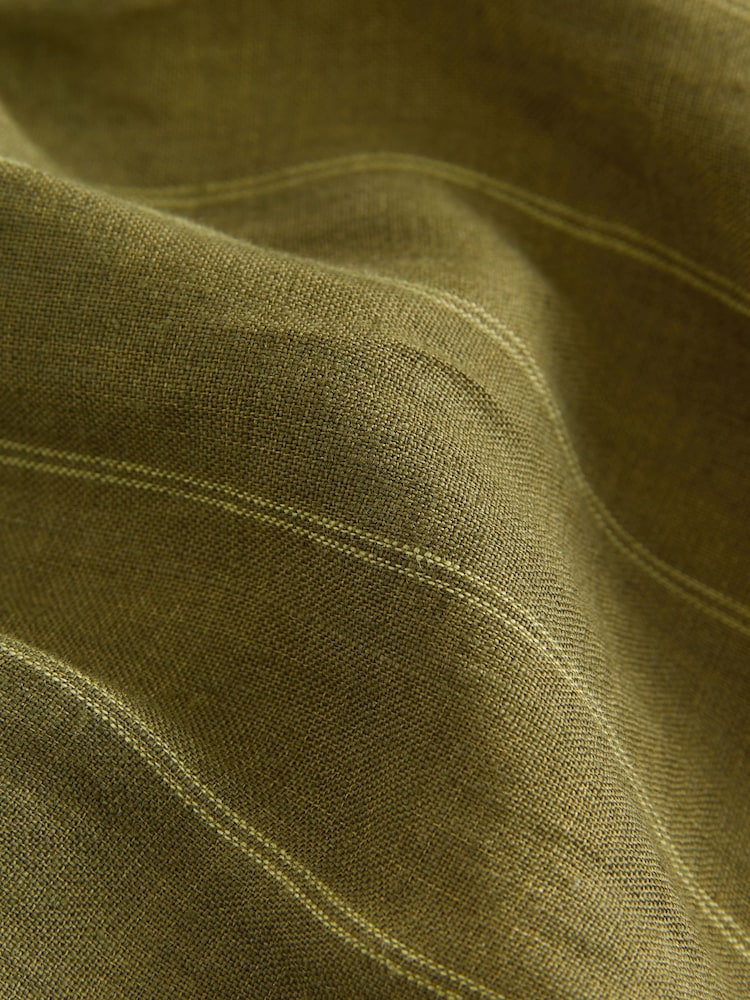 Khaki Green N. Premium Smart 100% Linen Trousers - Image 8 of 9