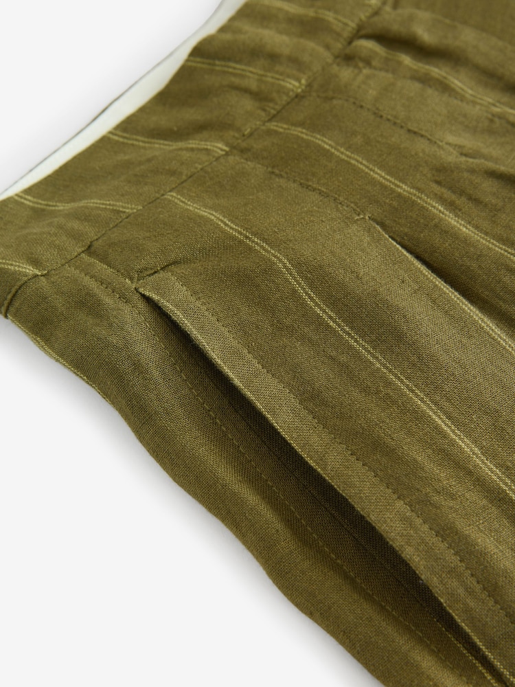 Khaki Green N. Premium Smart 100% Linen Trousers - Image 9 of 9