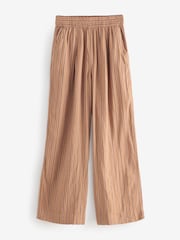 Orange Stripe Linen Rich Wide Leg Trousers - Image 5 of 7