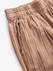 Orange Stripe Linen Rich Wide Leg Trousers - Image 6 of 7