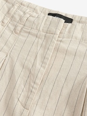 Natural Super Wide Striped Linen Blend Trousers - Image 8 of 8