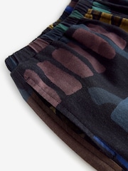 Navy Print Wide Leg Trousers with Linen - Image 7 of 7