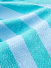 Blue Wide Leg Pull On Striped Trousers - Image 4 of 5