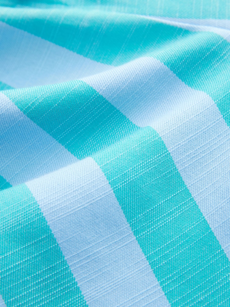 Blue Wide Leg Pull On Striped Trousers - Image 4 of 5