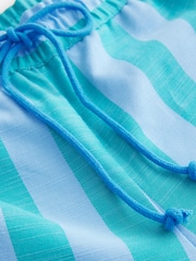 Blue Wide Leg Pull On Striped Trousers - Image 5 of 5