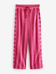 Pink Wide Leg Pull On Striped Trousers - Image 6 of 8