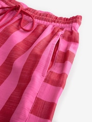 Pink Wide Leg Pull On Striped Trousers - Image 8 of 8