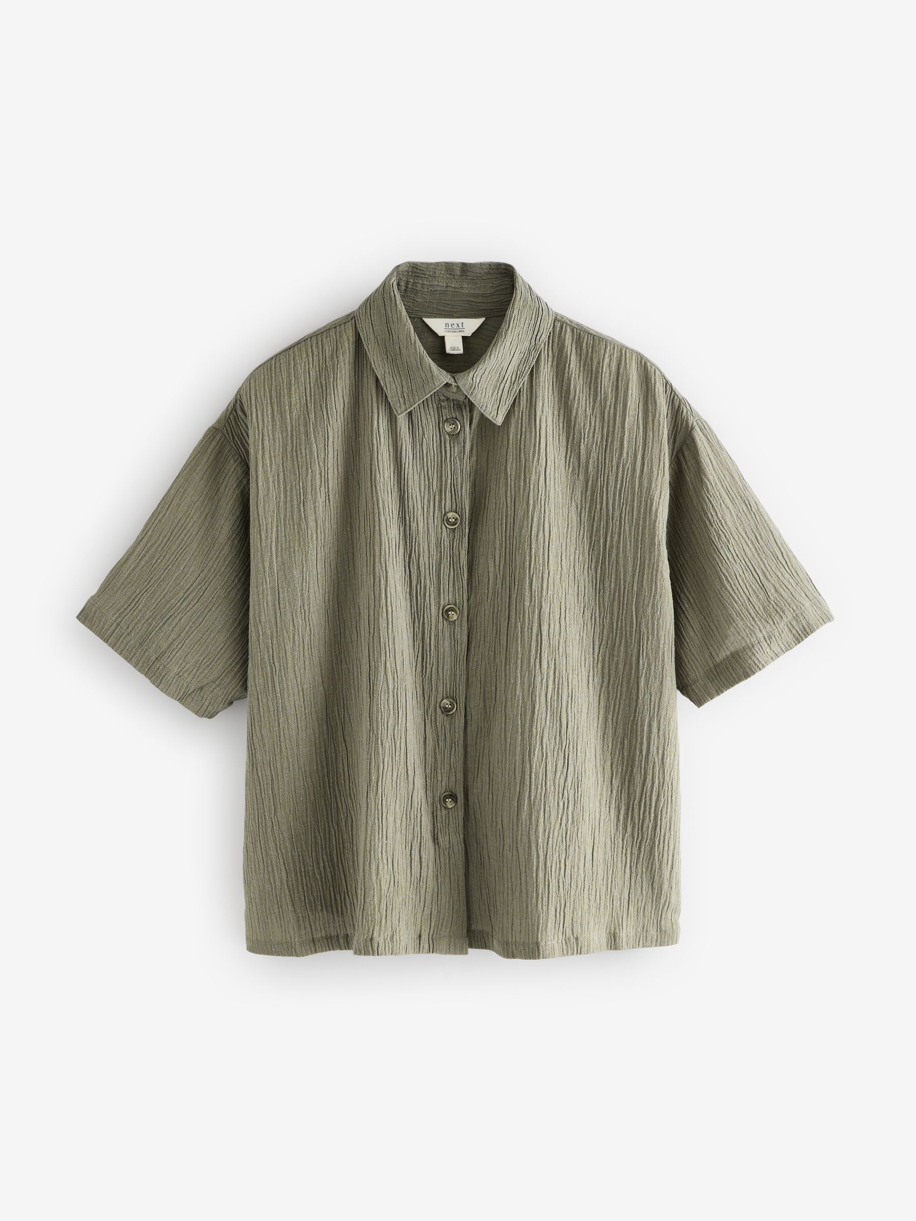 Buy Khaki Green Short Sleeve Textured Co-ord Shirt With