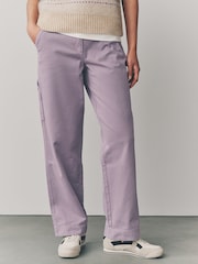 Lilac Purple Cargo 100% Cotton Trousers - Image 1 of 8