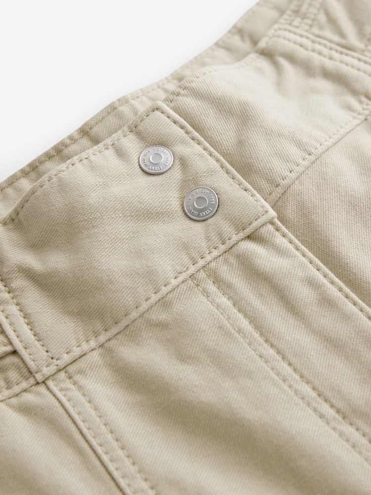 Ecru 100% Cotton Cargo Barrel Leg Trousers - Image 8 of 8