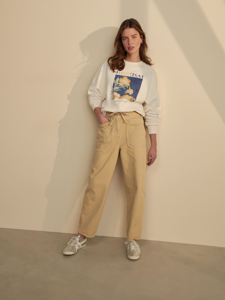 Neutral 100% Cotton Patch Pocket Barrel Leg Trousers - Image 2 of 8 Neutral 100% Cotton Patch Pocket Barrel Leg Trousers - Image 2 of 8