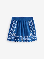 Blue Cross Stitch 100% Cotton Shorts - Image 6 of 8