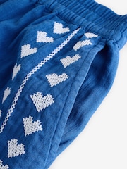 Blue Cross Stitch 100% Cotton Shorts - Image 8 of 8