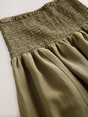 Boho Khaki Green Drop Waist Maxi Skirt - Image 7 of 7