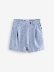Navy Linen Rich Boy Shorts - Image 5 of 7