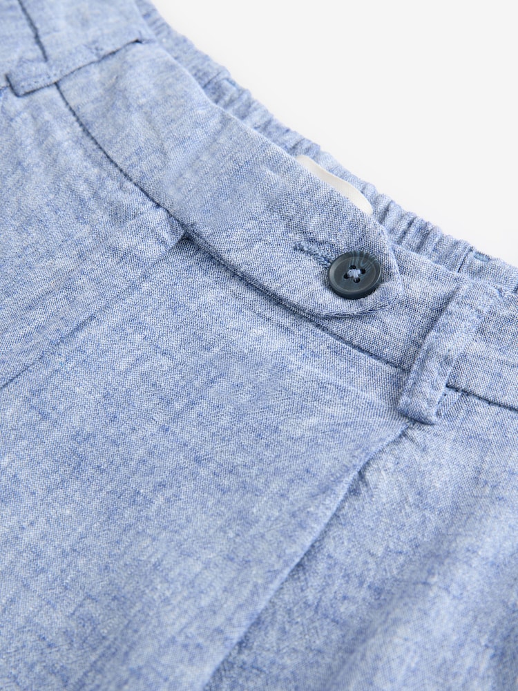 Navy Linen Rich Boy Shorts - Image 7 of 7