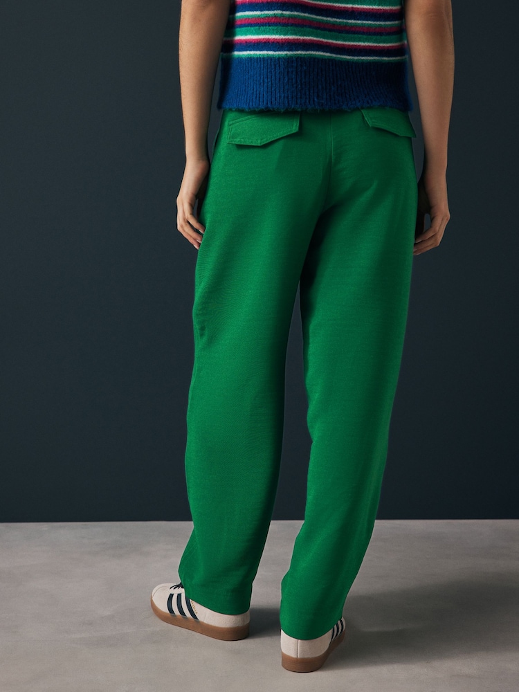 Bright Green Barrel Leg Crepe Trousers - Image 3 of 10