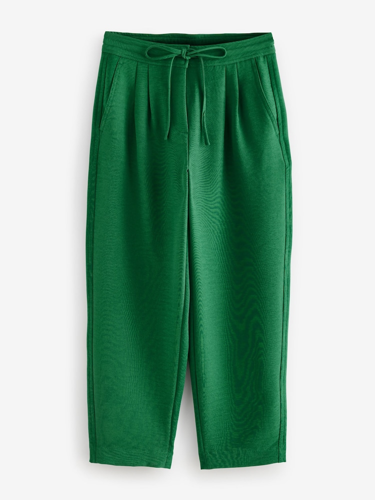 Bright Green Barrel Leg Crepe Trousers - Image 6 of 10