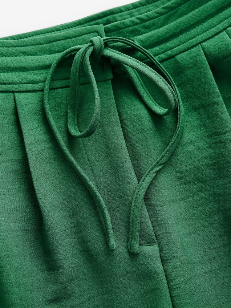 Bright Green Barrel Leg Crepe Trousers - Image 7 of 10
