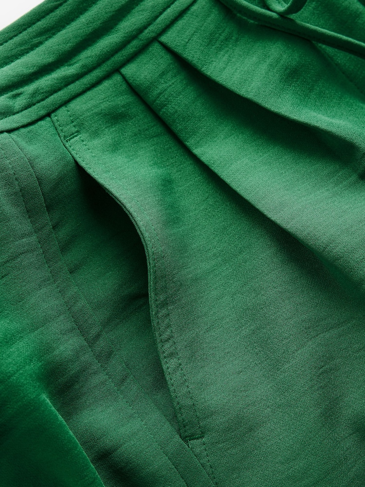 Bright Green Barrel Leg Crepe Trousers - Image 8 of 10