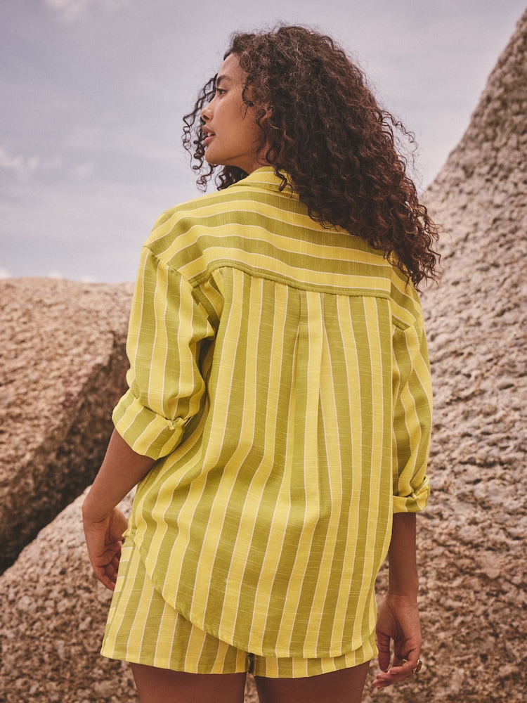 Jaune - Chemise rayée à manches longues - Image 3 of 7