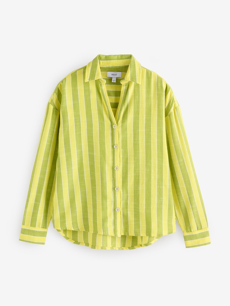 Jaune - Chemise rayée à manches longues - Image 5 of 7