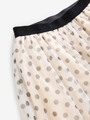Ecru Spot Mesh Tulle Midi Skirt - Image 7 of 8