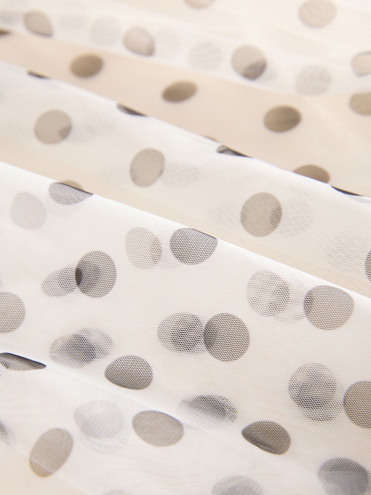 Ecru Spot Mesh Tulle Midi Skirt - Image 8 of 8