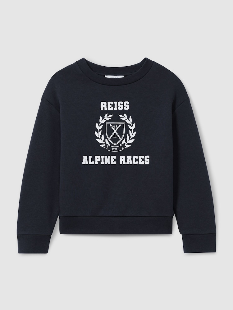 Reiss Navy/Off White Elias 13-14 yrs Cotton-Blend Alpine Races Sweatshirt - Image 1 of 5 Reiss Navy/Off White Elias 13-14 yrs Cotton-Blend Alpine Races Sweatshirt - Image 1 of 5