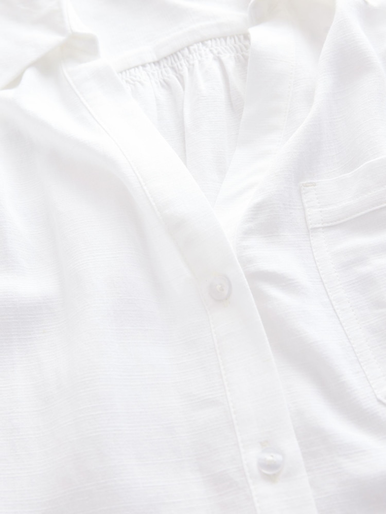 Blanc - chemise Manche courte en lin - Image 6 of 7