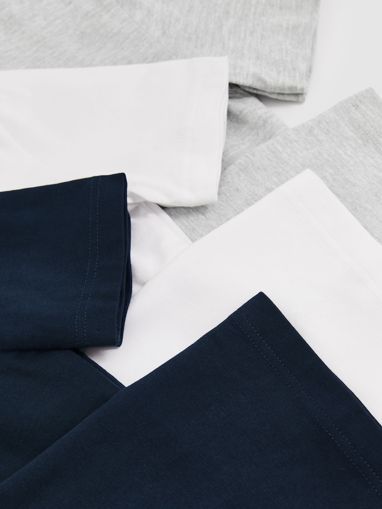 Reiss White/Soft Grey/Navy Honor 3 Pack 3 Pack Cotton Crew-Neck T-Shirts - Image 5 of 5