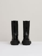 Reiss Black Sophie Leather Zip-Front Ankle Boots - Image 4 of 5