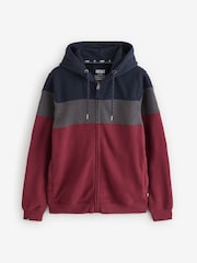 FatFace Plum Purple 100% Cotton Brooke Stripe Zip Through Hoodie - Image 1 of 7
