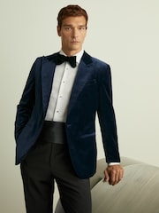 Reiss Navy Cameron Silk Cummerbund - Image 2 of 4