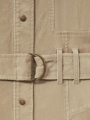 Reiss Neutral Mara Cotton Corduroy Tapered Jumpsuit With Stretch - Image 6 of 6