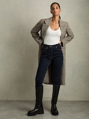 Reiss Black Albany Leather Chunky Flat Knee-High Boots - Image 2 of 5